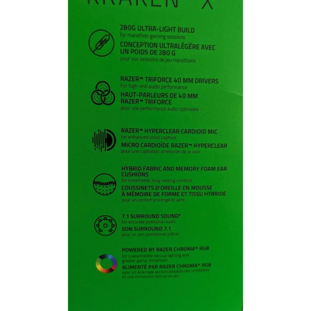 Razer Kraken V3 X Wired USB Gaming Headset for PC/MAC/Playstation Triforce RGB